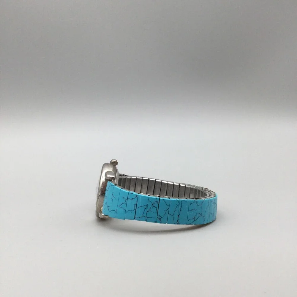 Vintage Gitano Womens Watch 25mm Blue Dial Stretch Band Rivoli New Battery
